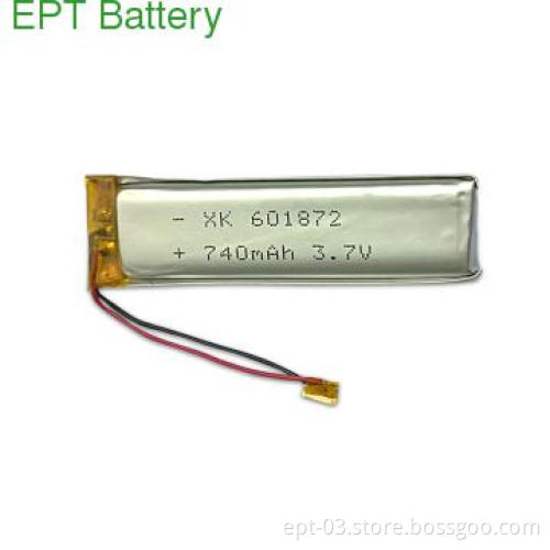 Hot saler 3.7V 740mah Lipo,Li polymer battery for small toy